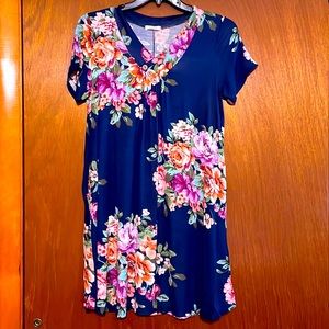 Lightweight blue w/floral dress